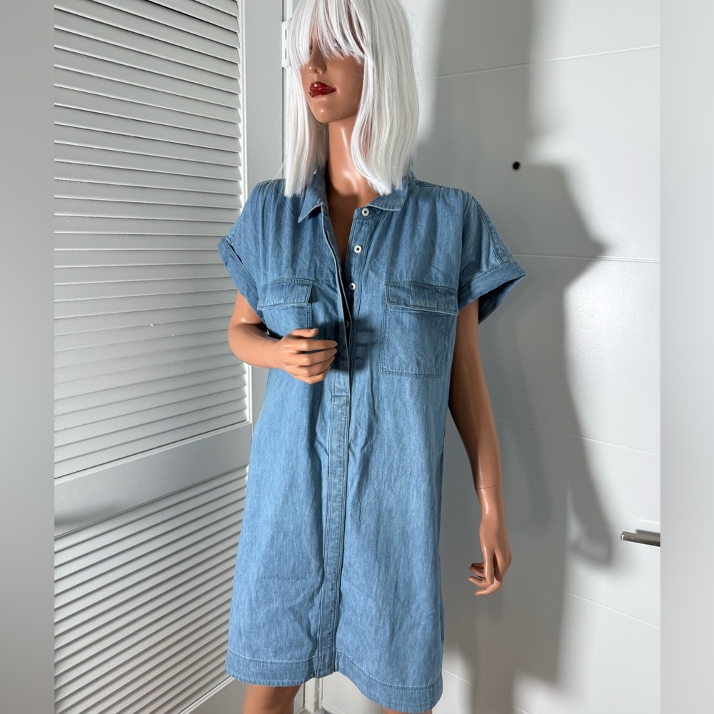 Vineyard Vines relaxes fit denim shirt dress - short sleeve shift style XL